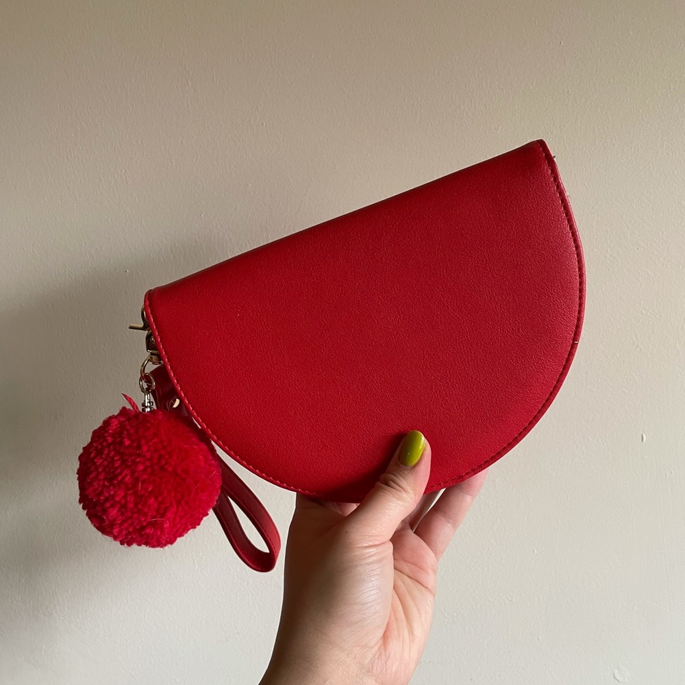 Bando comrade party clutch red wristlet